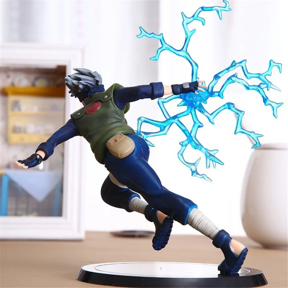 FMRXK 22cm Naruto Kakashi Sasuke PVC Action Figure Anime Puppets Toys Model Desk Collection For Kits Chich