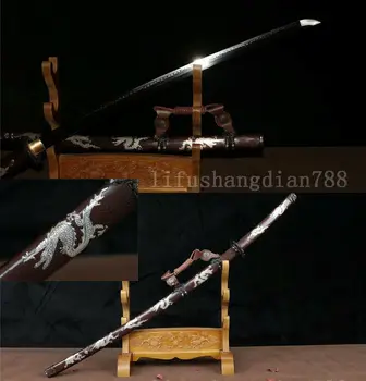 

1095 CARBON STEEL CLAY TEMPERED COPPER SAYA SAMURAI SWORD KATANA VERY SHARP