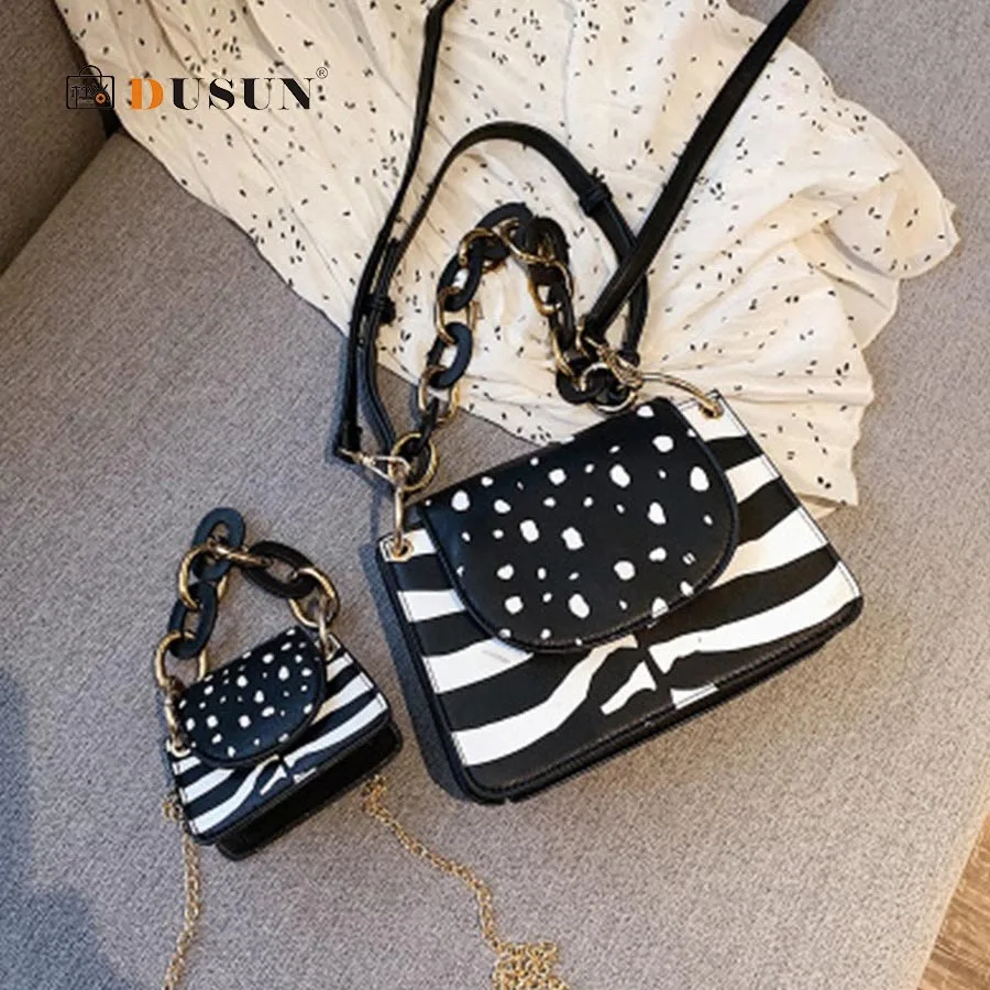 

Chic Acrylic Chain Women's Handbag Pu Crocodile Pattern Mini Women Shoulder Bags Simple Solid Color Ladies Messenger Bags New