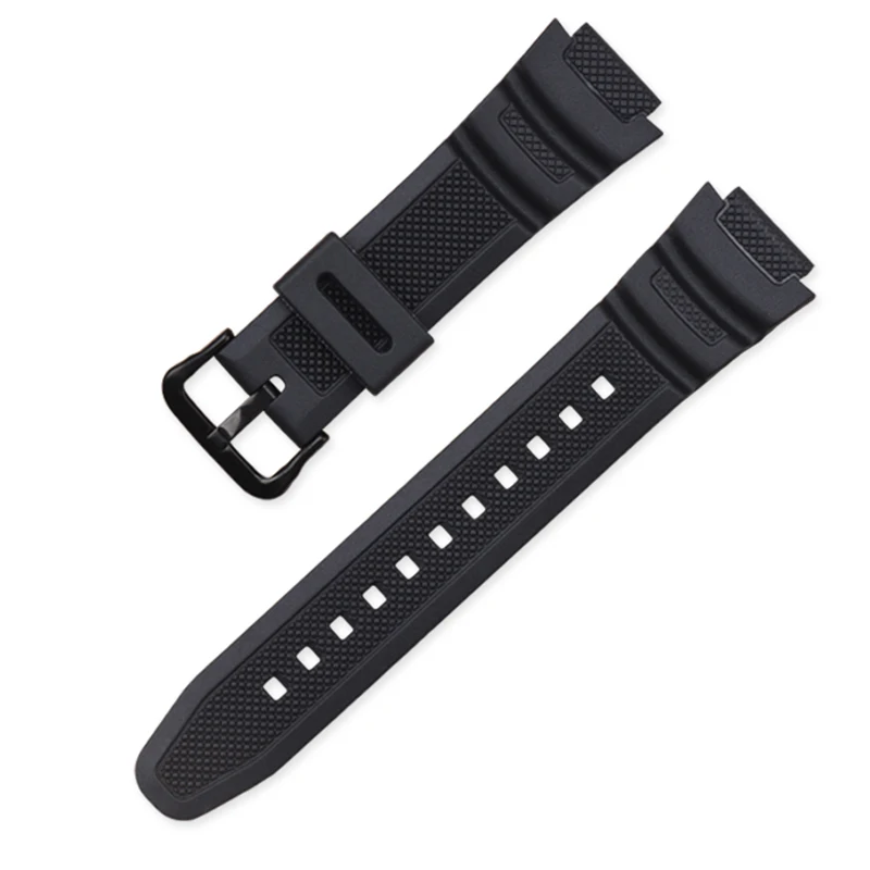 Durable Black Silicone Watchband with Pin Buckle