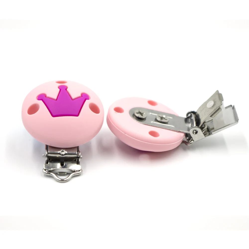 Candy Pink Crown GYLAXIDO 2 шт. Корона звезды сердце форма Детская пустышка Клип пустышка Прорезыватель держатель соски слюнявчик полотенце анти осень застежка - Цвет: Candy Pink Crown