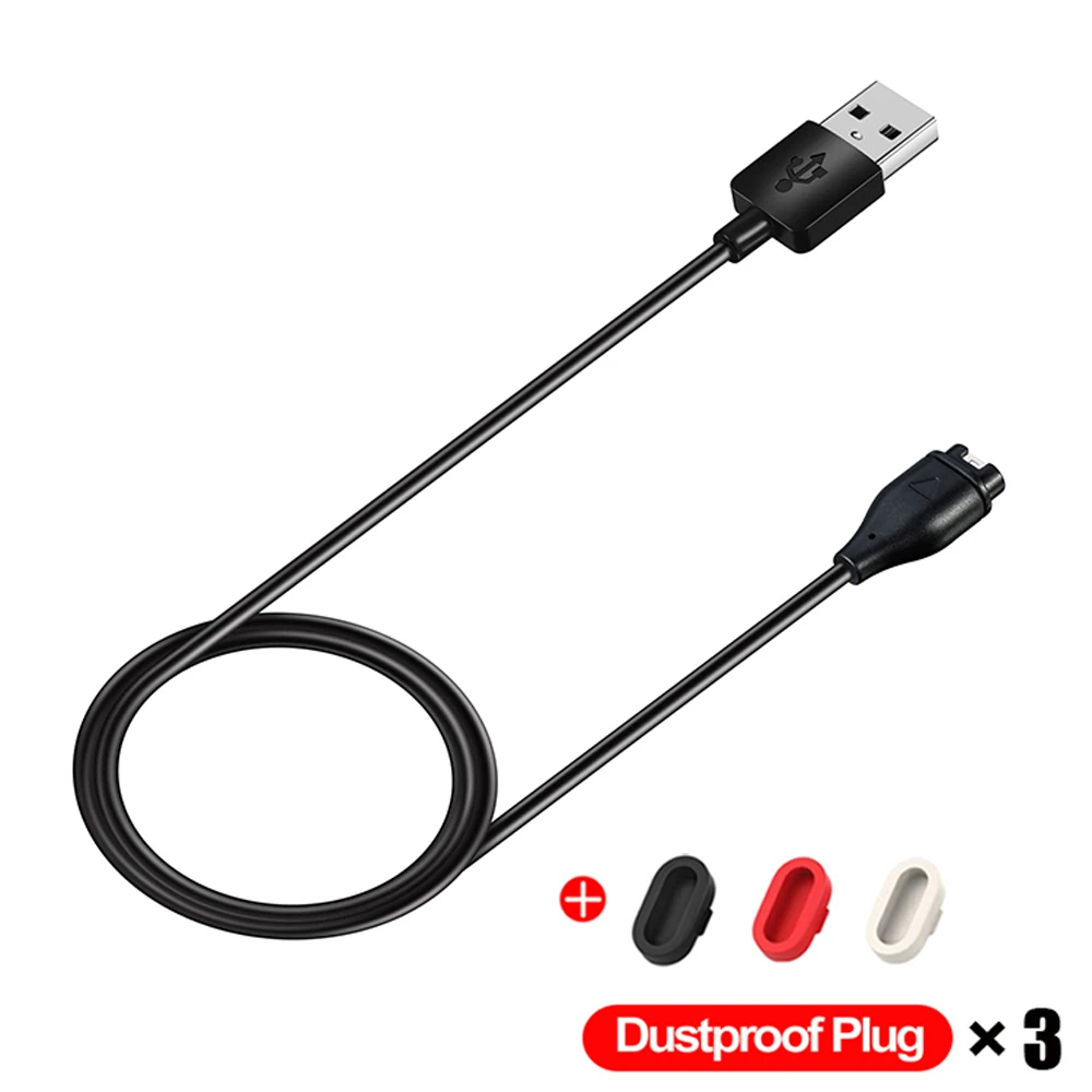 1 Meter USB Charging Cable For Garmin Fenix 7 7S 7X 6 6S 6X 5 5S 5X Vivoactive 3 4 4S Venu 2 2S SQ With Dustproof Plug Cover 