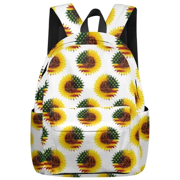 

Retro Sunflower Stars White Background New Fashion Backpack Casual Travel Simple Backpack Men and Women Backpack