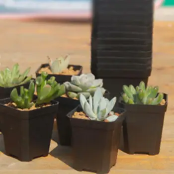 

1pcs Plastics Square Press Fit Pot Desktop Potted Green Plant Garden Soft Nursery Flowerpot Home Vegetation Tools