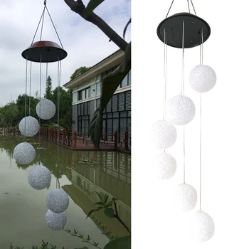 

1 Pc Wind Chime Light Yarn Balls LED Solar Powered Aeolian Bells Light for Garden House Park