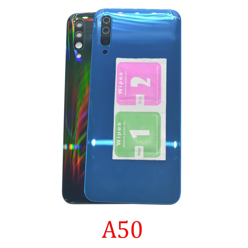 

New Housing Back Cover For Samsung Galaxy A50 A505F A505FN A505FM Original Phone Black Rear Panel Door With Camera Lens Adhesive