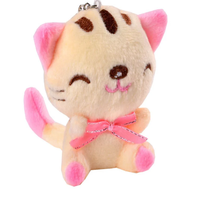 HANDANWEIRAN 1PCS Mini 9cm Smiley Cat Plush Toy PP Cotton Decorative Pendant Girl and Boy Holiday 2