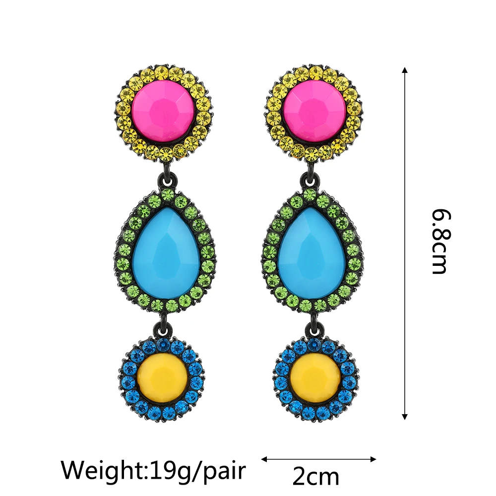 Ztech New Green Series Set Earrings Designer Jewelry Crystal Tassel Za Accessories Handmake Statement Bijoux Pendientes Brincos