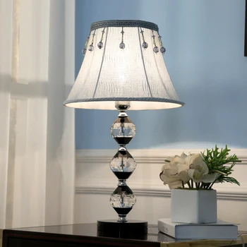 

Fashion Black And Transparent Color Combined With Diamond Crystal Table Lamp For Bedroom Lobby Desk Lamp Abajur De Mesa Lamparas