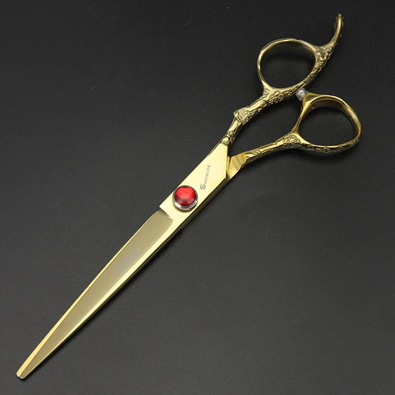 7 inch cut " Нержавеющая сталь истончение и изгиб ножницы комплект для ухода за шерстью домашних животных кошка и собака стиль Парикмахерские инструменты - Цвет: 7 inch cut