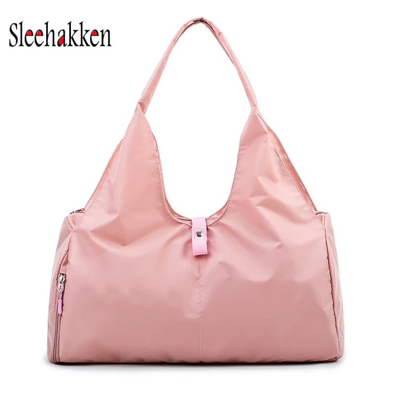 

Womens travel Shoulder Bags folding large travel bags weekend nylon duffle bag Dry and wet separation gym bag female sports bag
