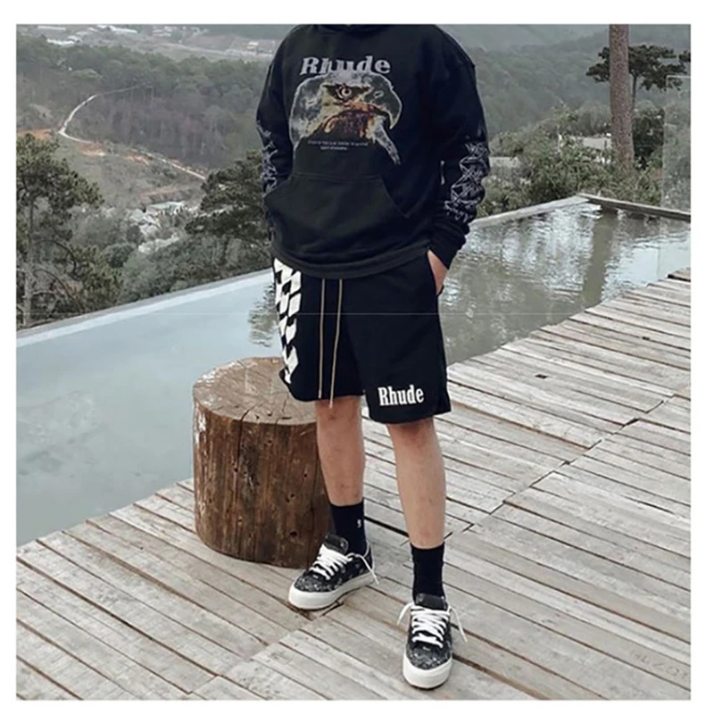 Fashion Casual Sports Shorts Summer Gym Fitness Breathable Street Men's Shorts Plaid Print Mesh Quick Drying Rope Shorts black casual shorts