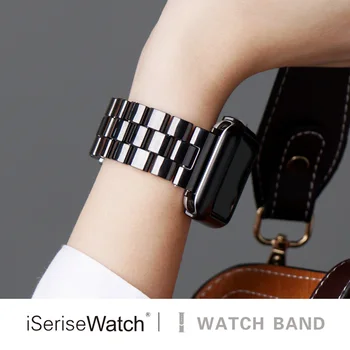 

China Ceramic strap For Apple Watch Band 44mm/40mm iwatch series 4 butterfly buckle Loop wristband Link Bracelet watchband belt
