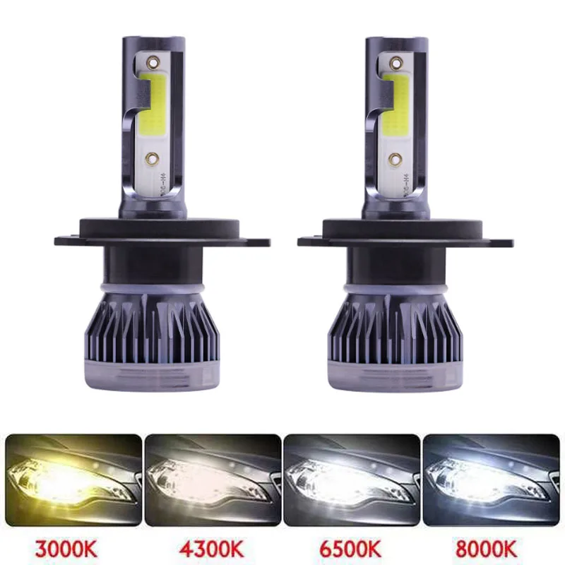 Muxall 2 шт. H4 светодиодный H7 H11 H8 H9 9006 HB4 H1 9005 HB3 автомобильные лампы для передних фар