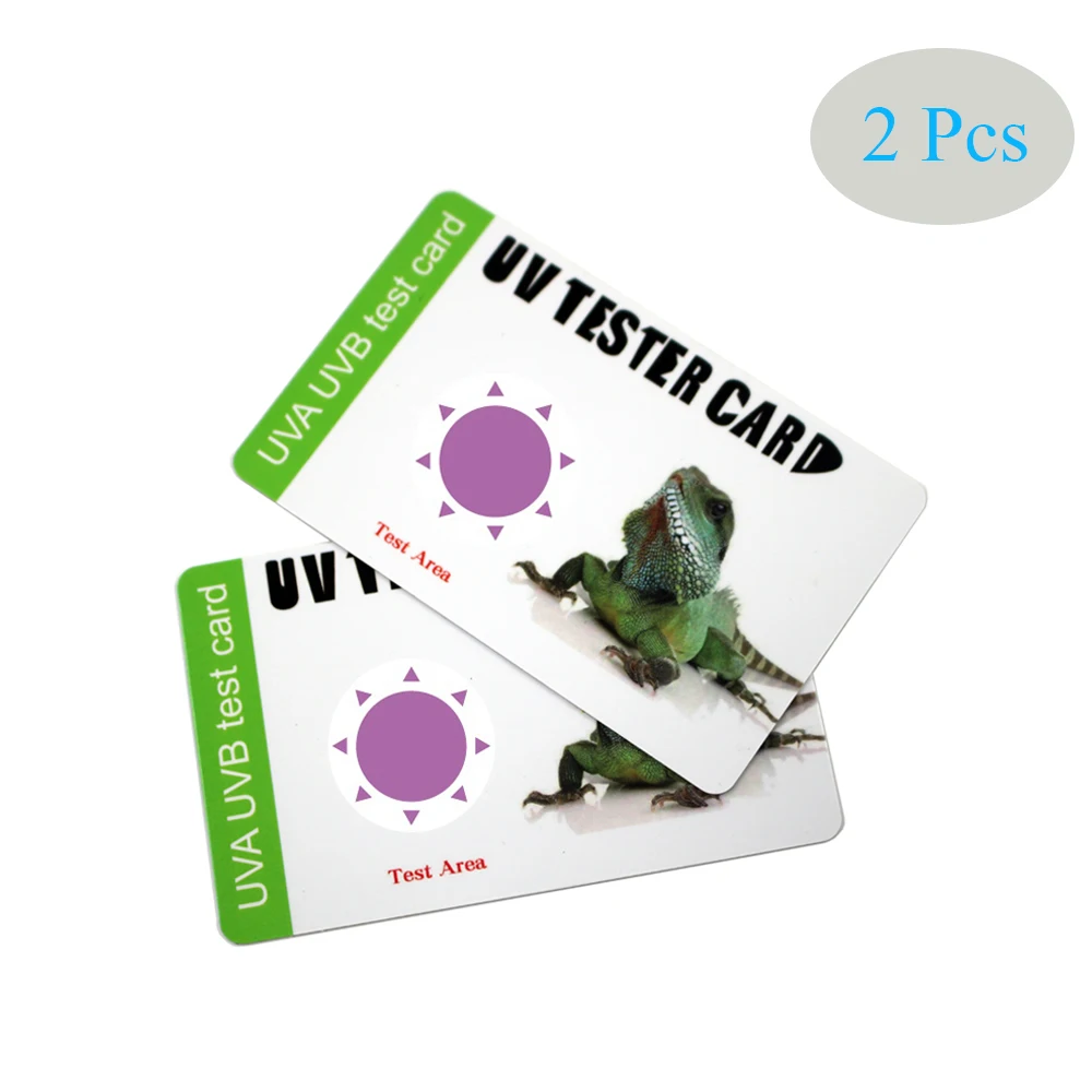 Reptile UVA UVB light lamp bulb test card UV tests paper reptiles terrarium lamp life effective tester meter pet supplies 2 Pcs reptile light bulb reptile lamp bulb reptile uv tester pet uv light