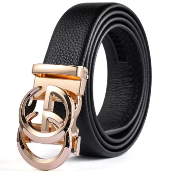

Designer Belts Men Women High Quality Automatic Buckle Belt Lychee Pattern Crocodile Pattern Couple Leather Belt Men Belt