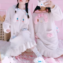 IVYYE Cinnamoroll Melody плюшевые аниме пижамы наборы с длинным рукавом домашняя женская одежда для сна теплая зимняя подарки Новинка