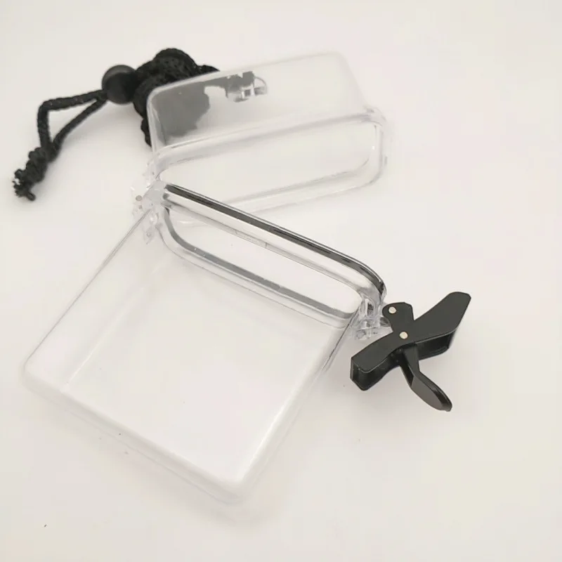 Прозрачный водонепроницаемый чехол для сигарет с черной хлопковой веревкой для прикуривателя мобильного телефона