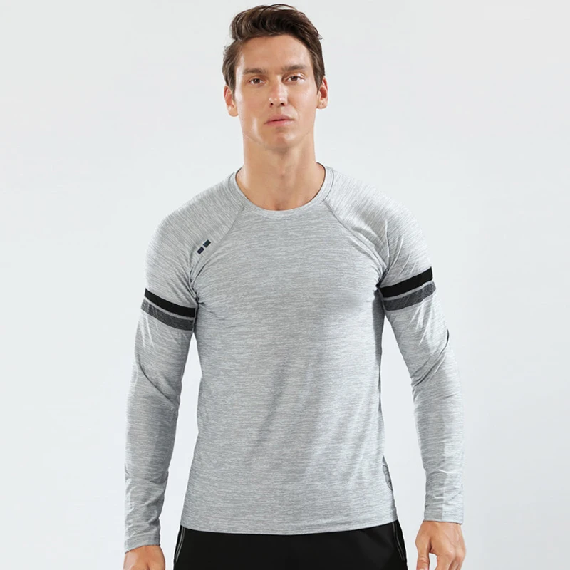 Grey Psvteide Rashguard Мужская футболка для бега s Crossfit Футболка компрессионная рубашка для спортзала Мужская рубашка с длинными рукавами Рашгард тренажерный зал топы новинка - Цвет: Grey