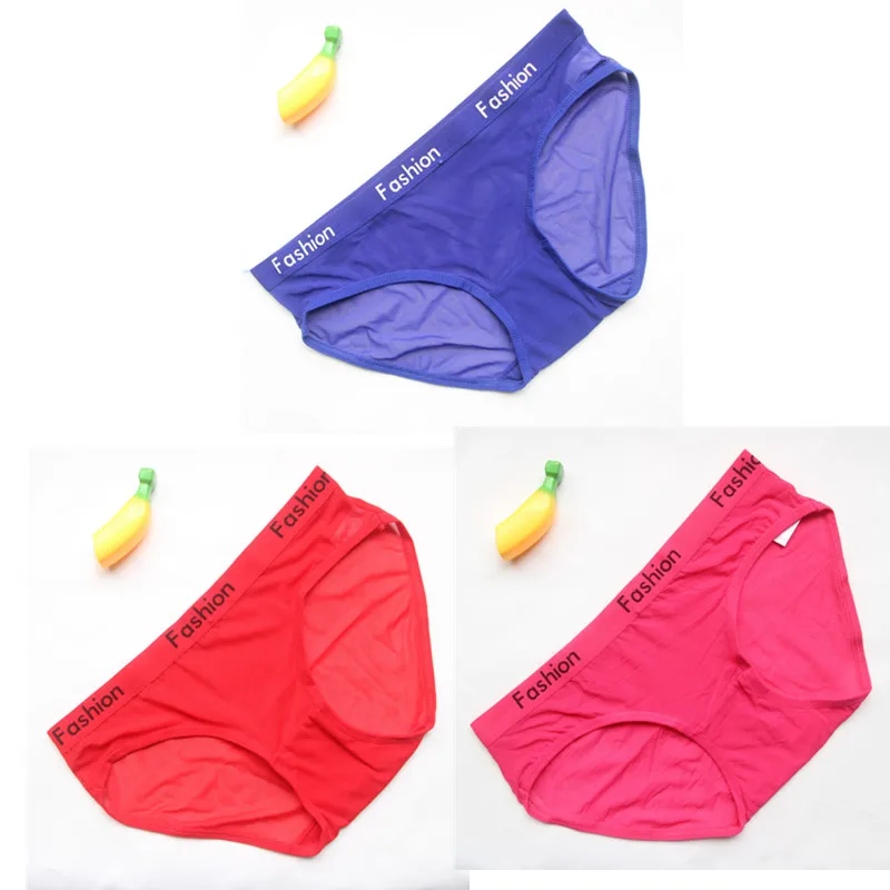 blue red pink 3 шт./компл. принт с буквами сексуальный женские прозрачные трусики нижнее белье Мода с низкой посадкой дышащее нижнее белье Бесшовные женские трусы WHP07 - Цвет: blue red pink