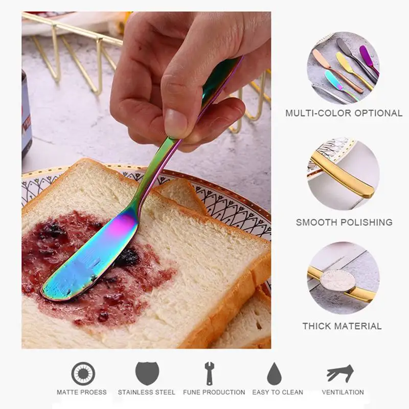 New Silver 304 stainless steel western smudge cheese knife bread jam knife grind cheese butter knife western tableware