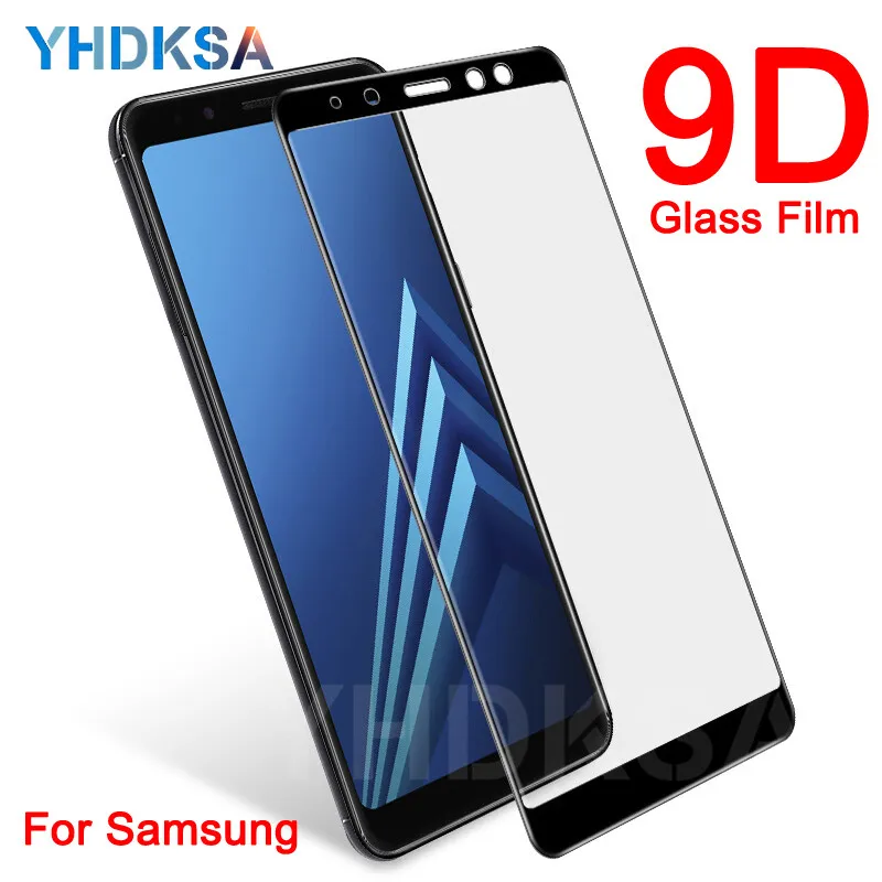 9D закаленное Стекло полное покрытие для Samsung Galaxy A3 A5 A7 A6 A8 плюс A9 защитный Стекло Экран защитная пленка