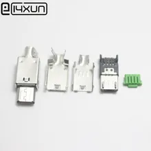  1/2/5pcs Free Welded MICRO USB 5Pin Plug to 4P Wire Interface Connector Charging Plugs for Samsung Phone ect 