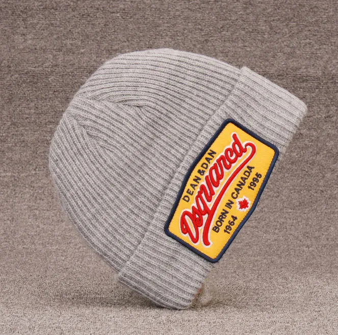 Зимняя стильная dsq брендовая мужская кепка Skullies& Beanies, хлопковая Повседневная Регулируемая теплая Кепка с буквой s, брендовая Кепка для мужчин, черная, красная, серая