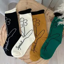 Завитые Цветочные Носки японские модные носки женские Харадзюку кавайные забавные носки хлопковые Повседневные носки