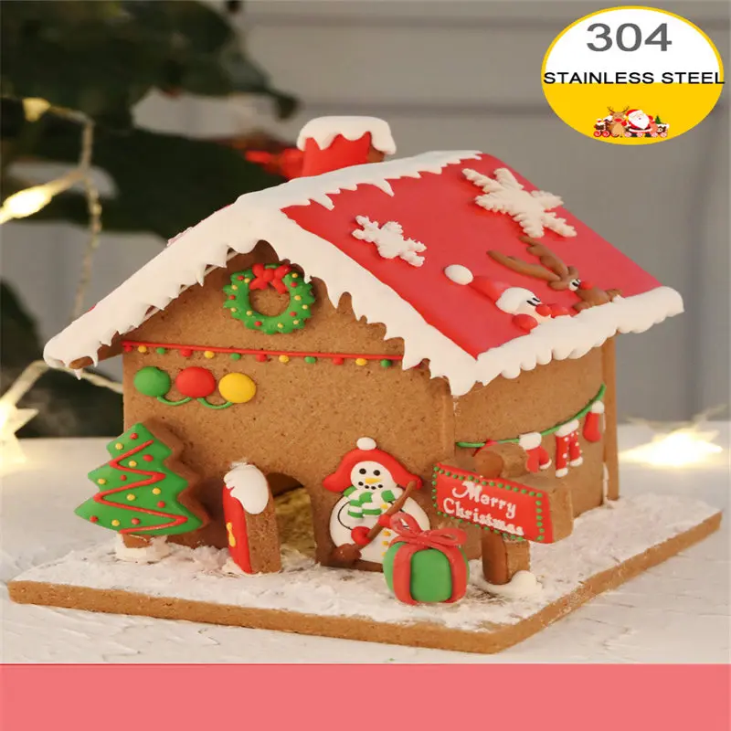 

New Year Christmas Decorations For Home Snow Decor For Home Decoration Accessories Natal Navidad DIY Christmas Cake House Mould