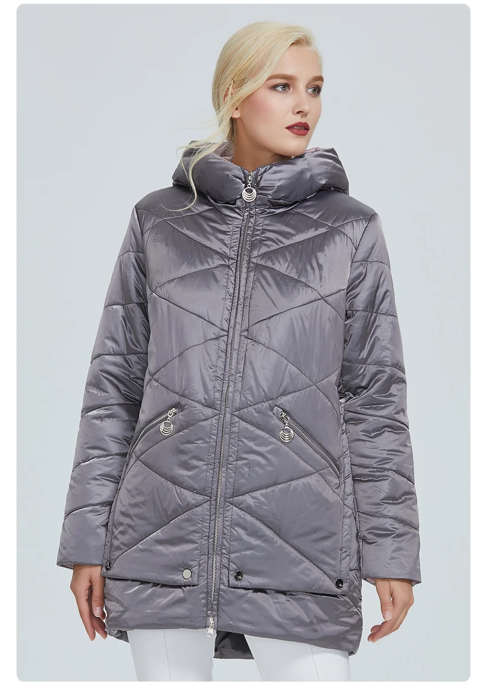 Astrid зимняя женская куртка контрастного цвета из водонепроницаемой ткани с капюшоном, толстая хлопковая одежда, теплая Женская парка AM-2090