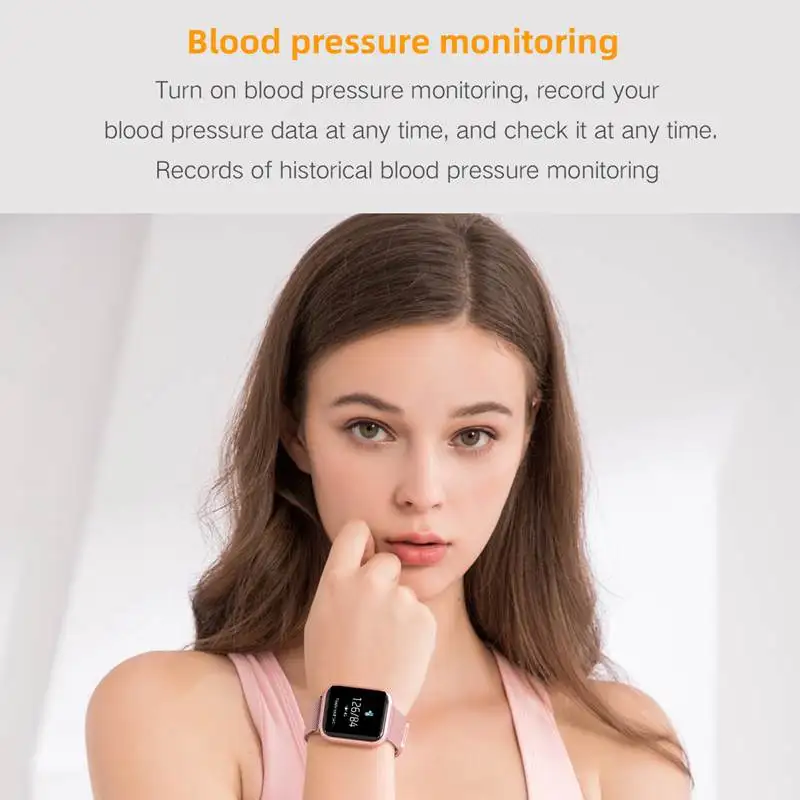 Bakeey P80 Blood Pressure Monitor Sport Full Touch Screen Real-time Health Detection 8 Sports Mode 15Days Standby Smart Watch