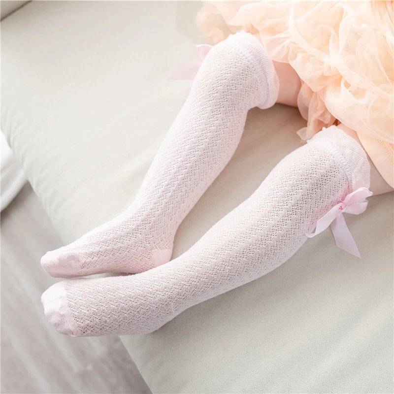 Precio Especial Calcetines largos de tubo para niña, medias de princesa hasta la rodilla para niña, calcetines de baile para niña, calcetines largos con lazo para niña de 0 a 3 años QMrXeNa5qD7