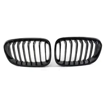 

1Set Bright Black Grilles Front Kidney Grill for B-MW 1-Series F20 F21 2011-2014 L9BC