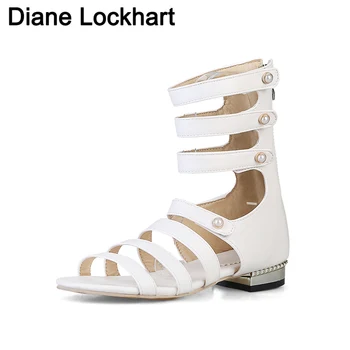 

Roman Gladiator Bandage Sandals Women flat sandalias botas femininas Women Shoes Girls Summer hollow Ankle Boot Retro Flats