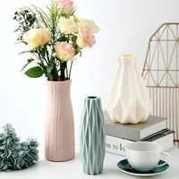 Plastic Vase Home for Decoration White Imitation Ceramic Flower Pot Plants Basket Nordic Wedding Decorative Dining Table Bedroom 1