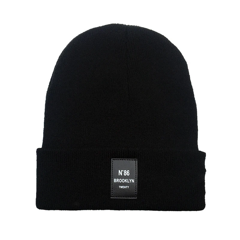 BROOKLYN Knitted Beanies Hats Men Women Skullies Soft Elastic Cap Solid Sport Bonnet Winter Warm Ski Swanowing | Аксессуары для