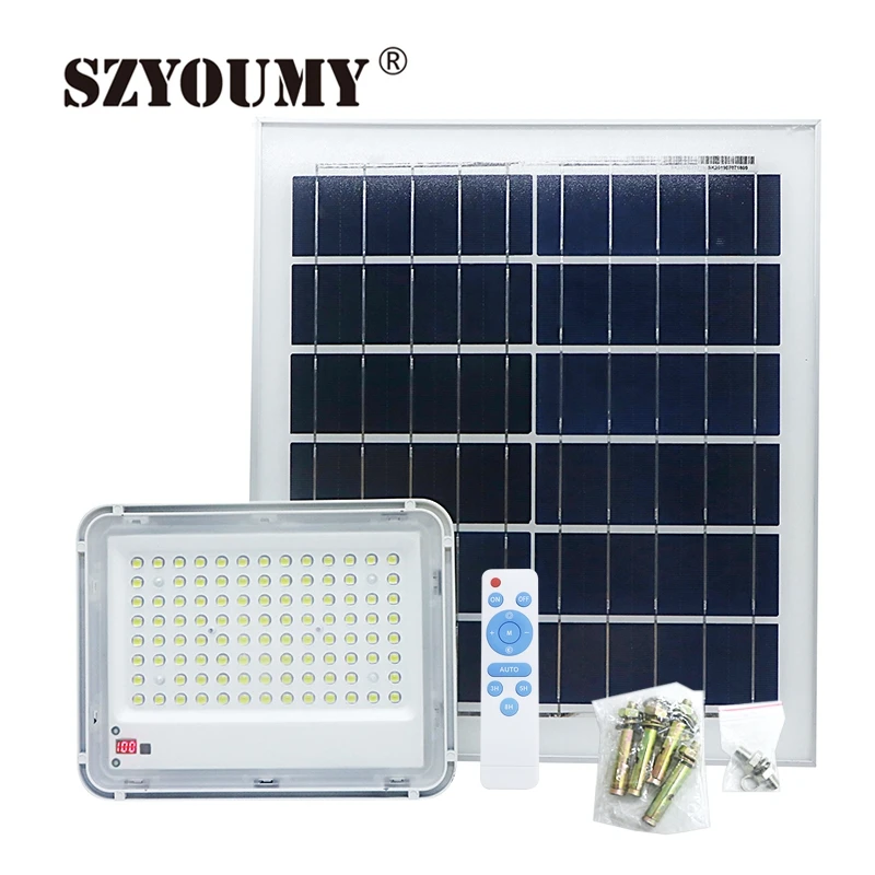 

SZYOUMY Led Solar Security Flood Light 60W 150W 200W Solar Floodllight Outdoor Waterproof With Power Display Remote Control