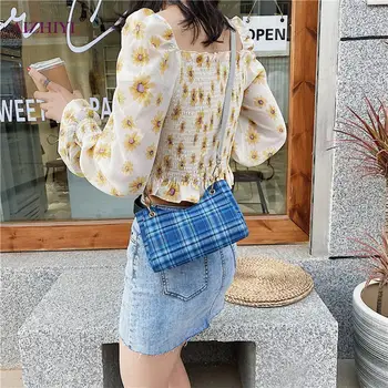 

Casual Retro Plaid Shoulder Bag Classic Texture Delicate Creative Design Chic Women Canvas Sling Totes Female Messenger Pouch