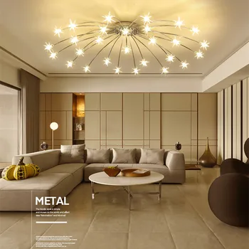 

Nordic Modern LED Dandelion Starry Sky Ceiling Lamp Art Creative Living Room Dining Room Bedroom Ceiling Light Fixtures