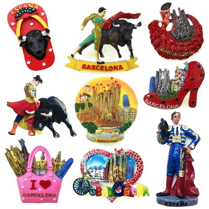Matador Warrior на высоком каблуке танцор в Барселоне Испания 3D магниты холодильник