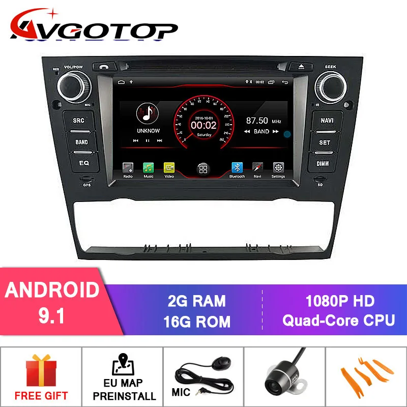 

AVGOTOP Android 9 Car Radio GPS DVD Player for BMW E90 E91 E92 E93 2005-2012 3 Series Auto Air Con Wifi Vehicle Multimedia