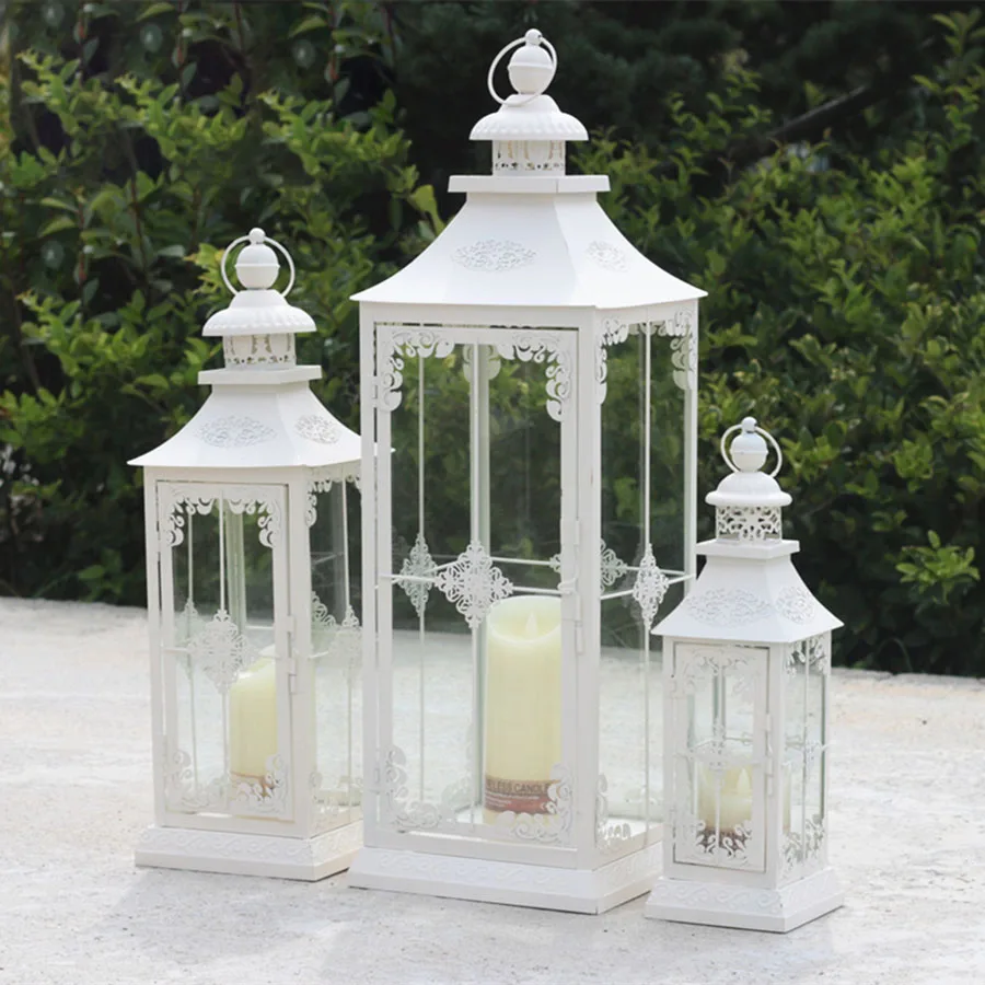 Creative Chinese Style Candle Holders Wrought Iron Floor Wind Lamp