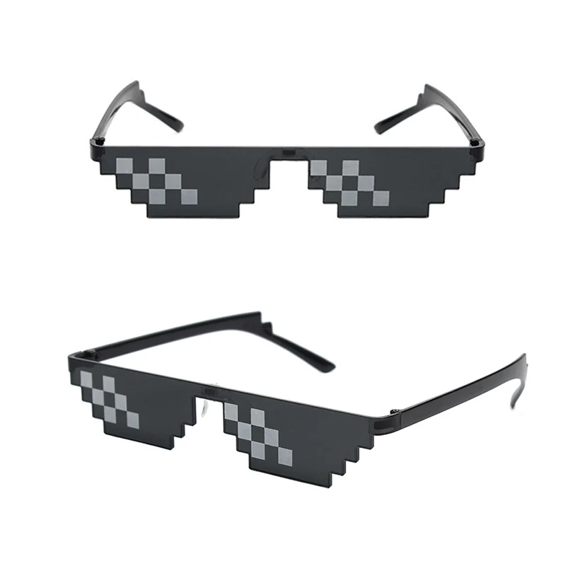 очки из Майнкрафта Солнцезащитные Thug Life Mosaic Strips забавные Pixel унисекс черные