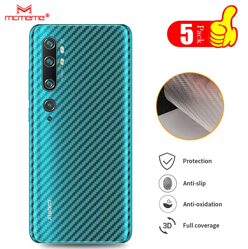 5 шт. для xiaomi note 10 note10 pro 3D углеродное волокно Защитная пленка задней панели mi cc9
