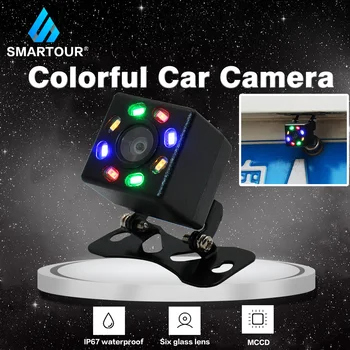 

Smartour Car Rear View Camera color 8LED Back Up Cameras Night Vision Reversing Auto Parking Monitor CCD Waterproof 140 Degree