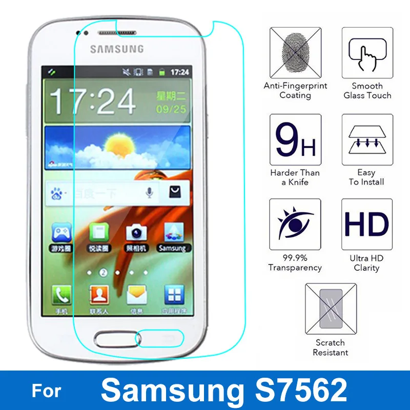 9H Anti-Explosion Tempered Glass for Samsung Galaxy S Duos Trend Plus S7580 S7582 S7560 S7562 Screen Protector Films | Мобильные