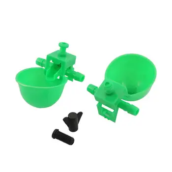 

Green Chicken Drinking Cups Quail Waterer Bowls Bird Animal Husbandry Tools Automatic Bird Coop Feeder Drinking Cup 4 Pcs