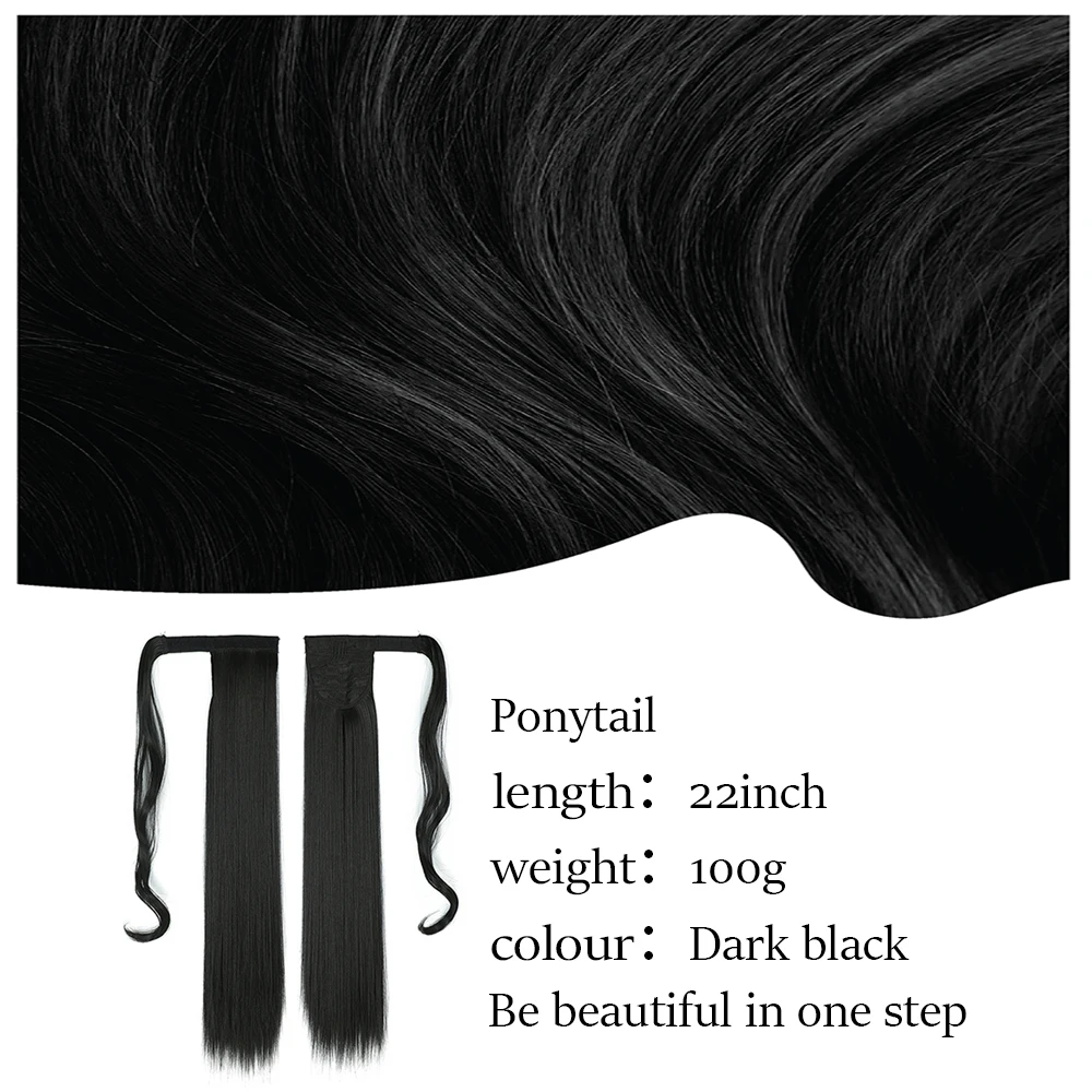 My-Diva Long Straight Heat Resistant Synthetic Ponytail Hair Extension Wrap Around  Fake Hair Clip In Brown Pony Tail