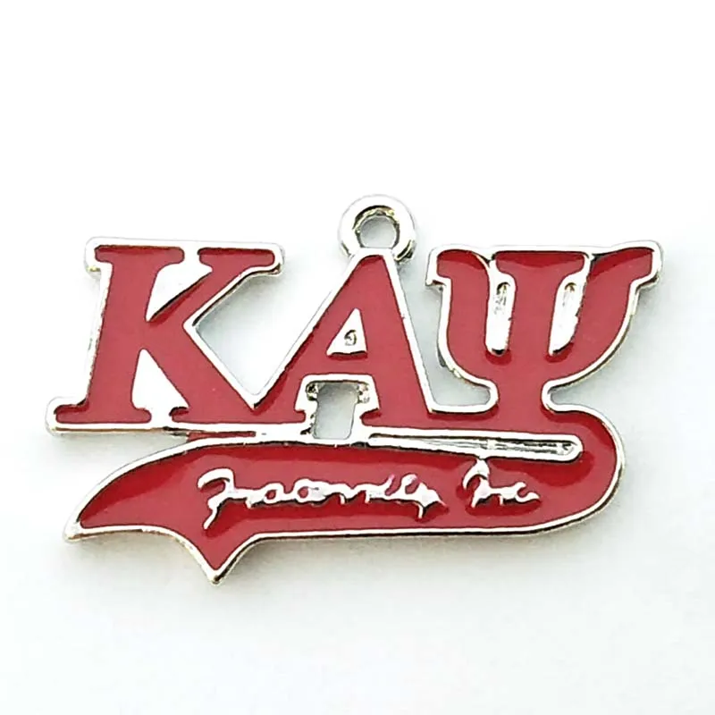 KAY 10 шт DIY греческое братство AKA сердце Кристалл Шарм организации подвеска с ярлыком Шарм - Окраска металла: KAY